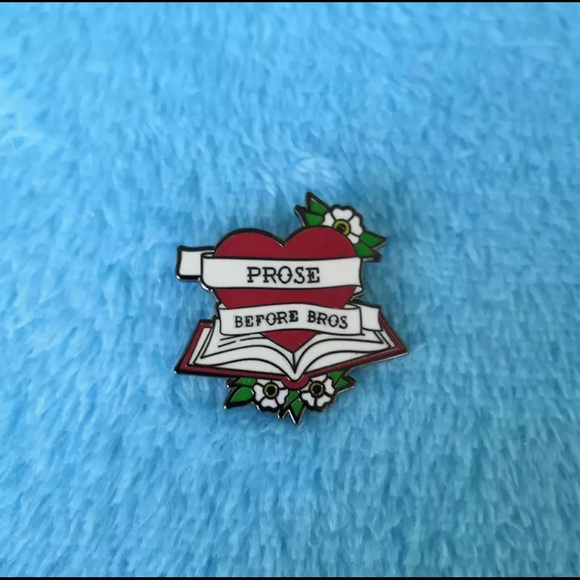 Prose Before Bros Feminist Bibliophile Pin - Picture 2 of 4